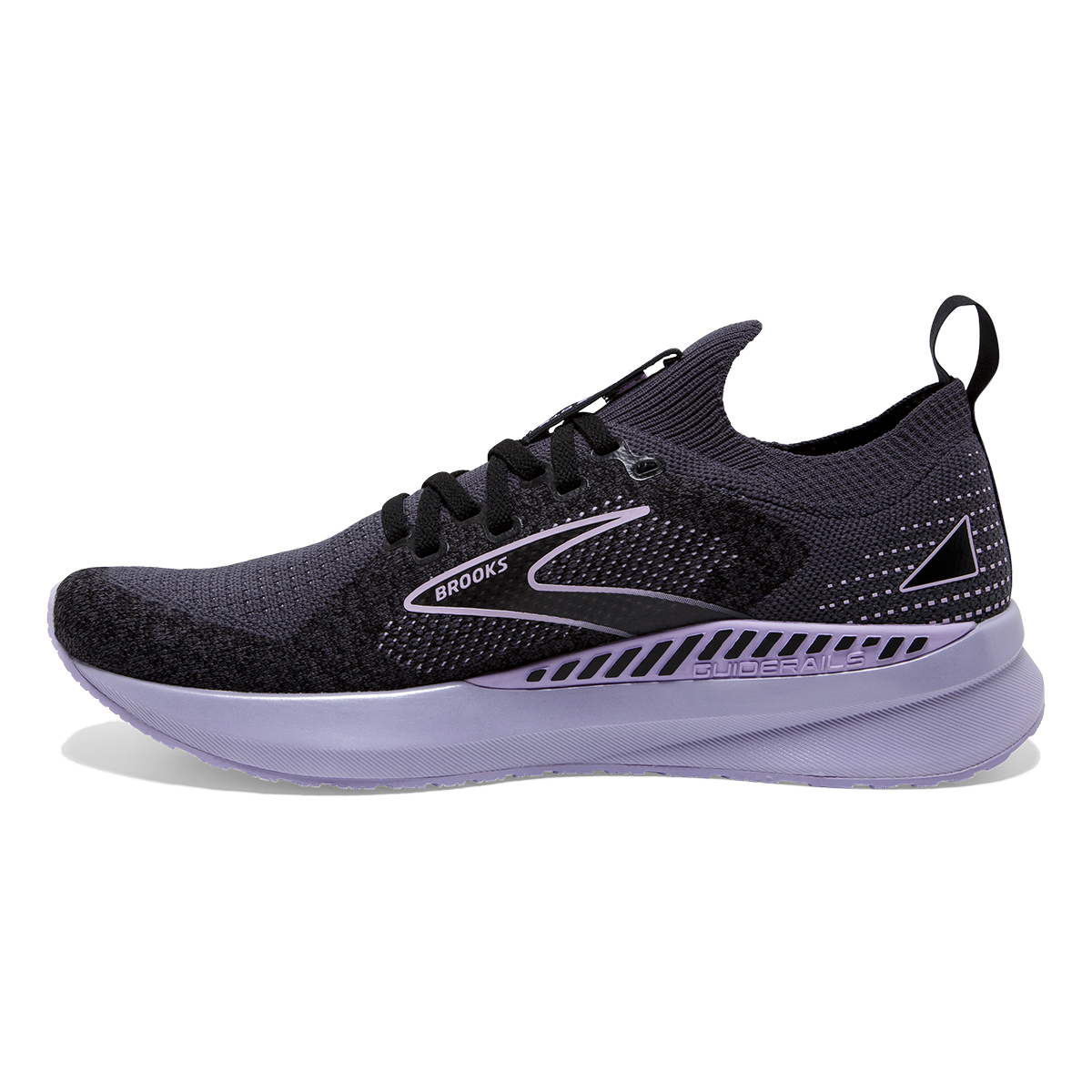 Brooks Levitate StealthFit GTS 5 — White - Navy Blue - Yucca — Size B — Width 11 — Side View