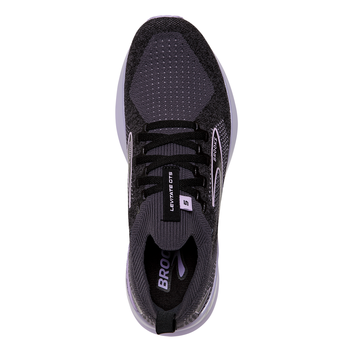 Brooks Levitate StealthFit GTS 5 — White - Navy Blue - Yucca — Size B — Width 11 — Back View