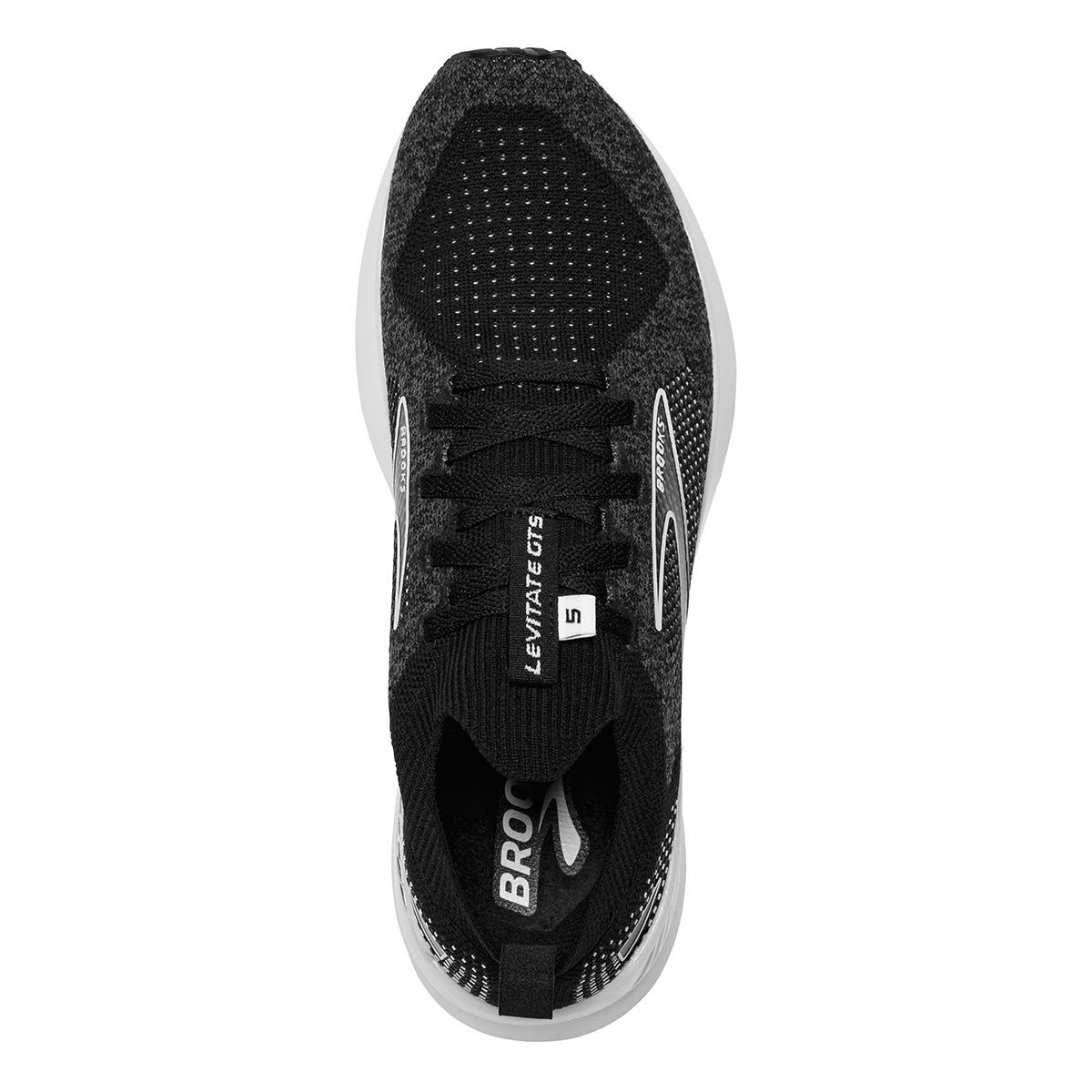 Brooks Levitate StealthFit GTS 5 — White - Navy Blue - Yucca — Size B — Width 11 — Alternate View 7