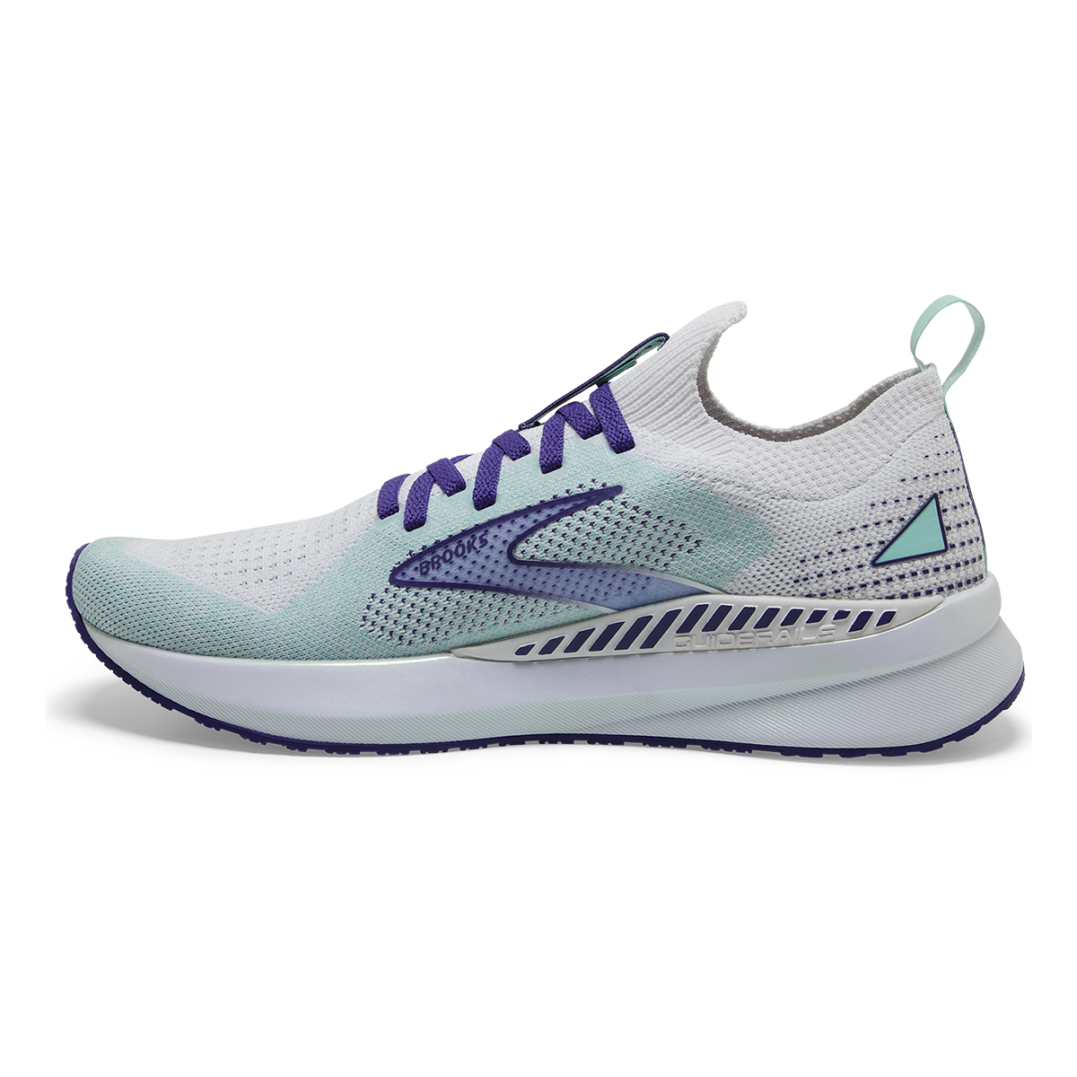Brooks Levitate StealthFit GTS 5 — White - Navy Blue - Yucca — Size B — Width 11 — Alternate View 10
