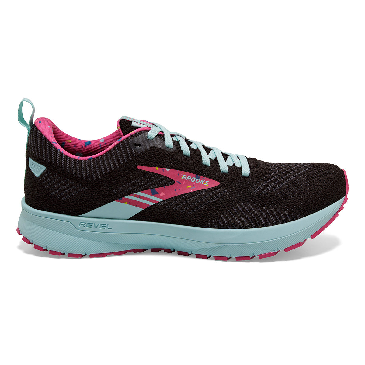 Brooks Revel 5 FUSE — Black - Beetroot - Plume — Size B — Width 5 — Detail View