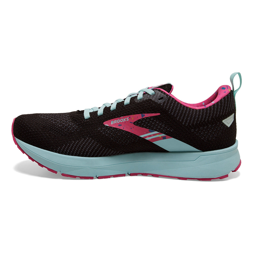 Brooks Revel 5 FUSE — Black - Beetroot - Plume — Size B — Width 5 — Side View