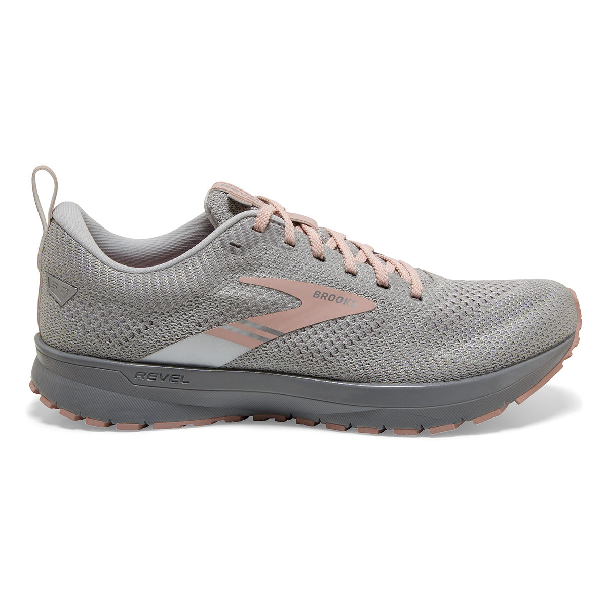 Brooks Revel 5 Shine — Black - Ebony - Pale Pansy — Size B — Width 10 — Front View