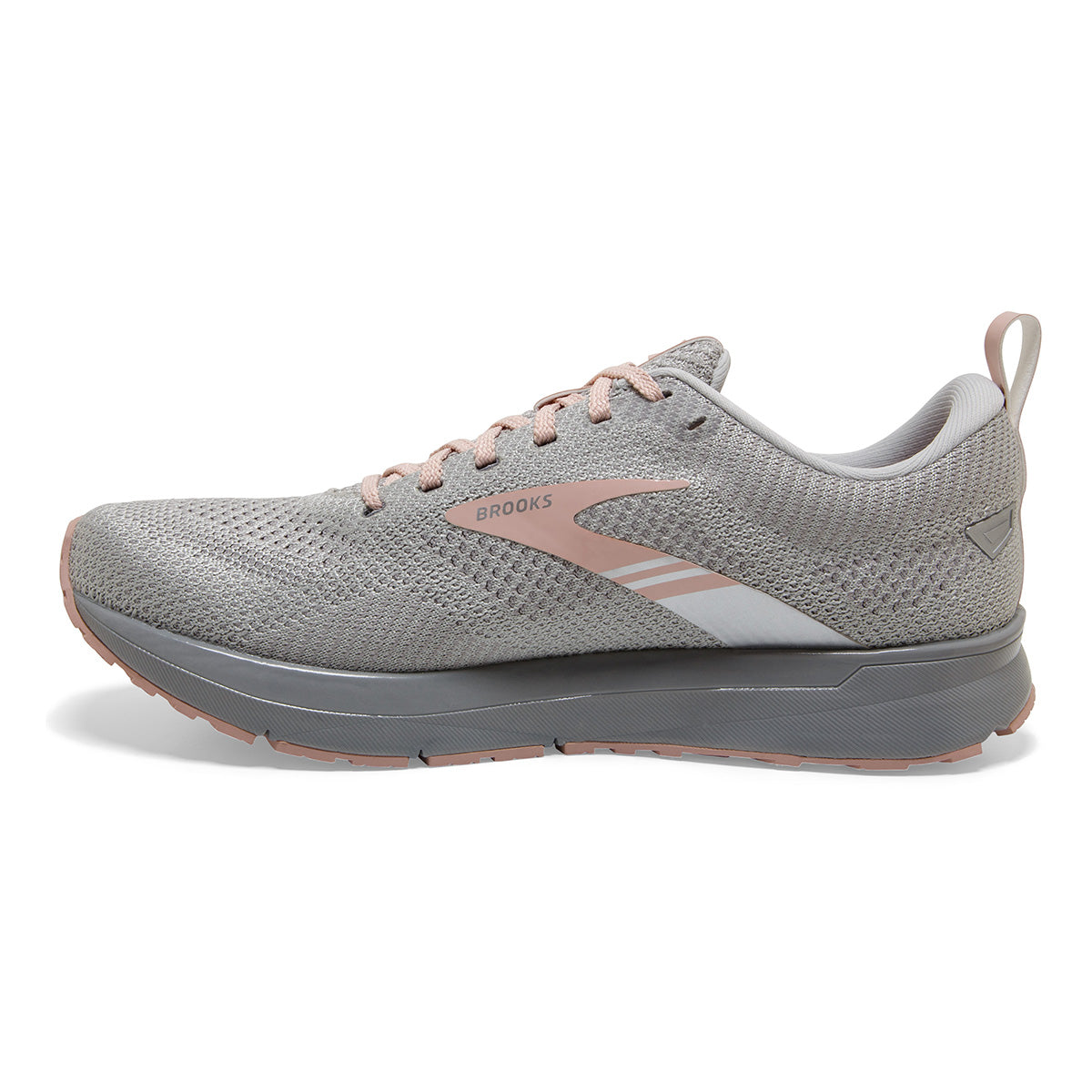 Brooks Revel 5 Shine — Black - Ebony - Pale Pansy — Size B — Width 10 — Side View