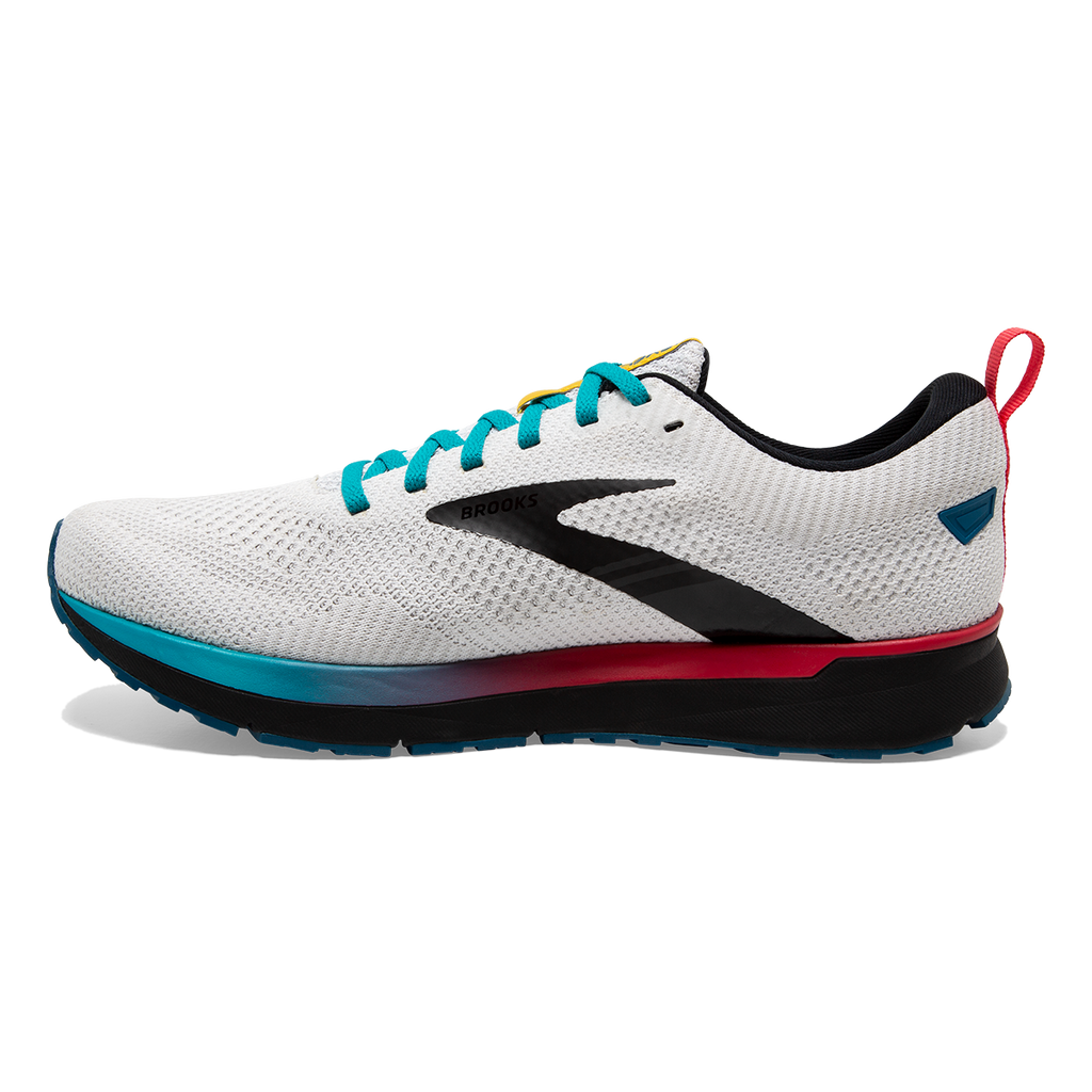 Brooks Revel 5 Regional — White - Black - Bluebird — Size B — Width 11 — Lifestyle View