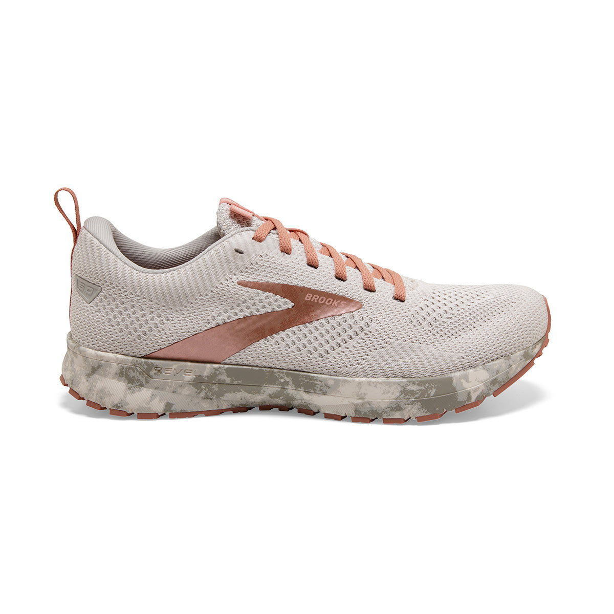 Brooks Revel 5 Terra — Vapor Blue - Coral - Brown — Size B — Width 10.5 — Front View