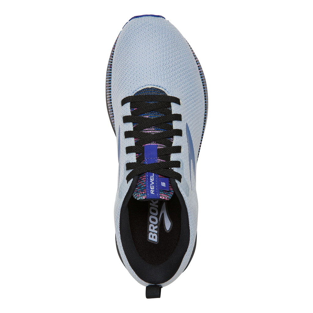 Brooks Revel 5 Pixel — Heather - Grapemist - Black — Size B — Width 11 — Back View
