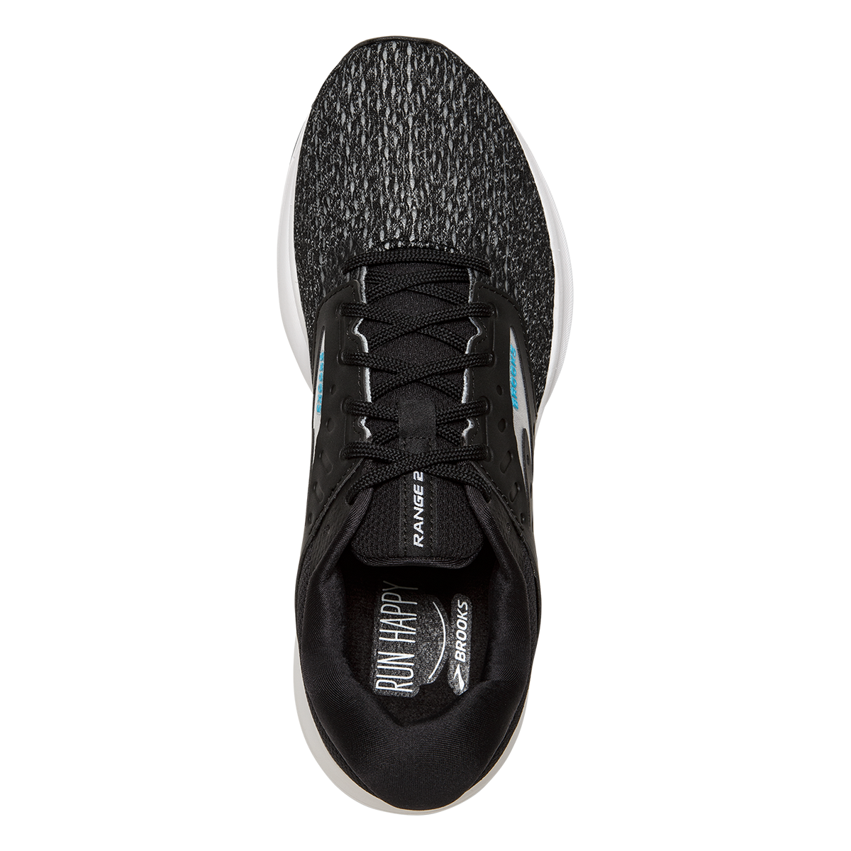Brooks Range 2 — Black - White - Vivid Blue — Size B — Width 9.5 — Back View