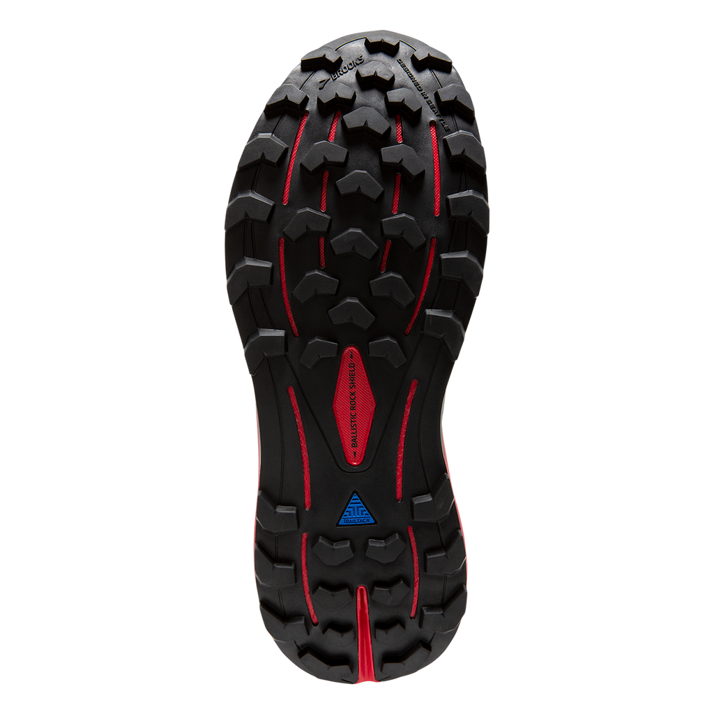 Brooks Cascadia 16 Sassquatch — Black - Grey - Red — Size B — Width 9 — Top View