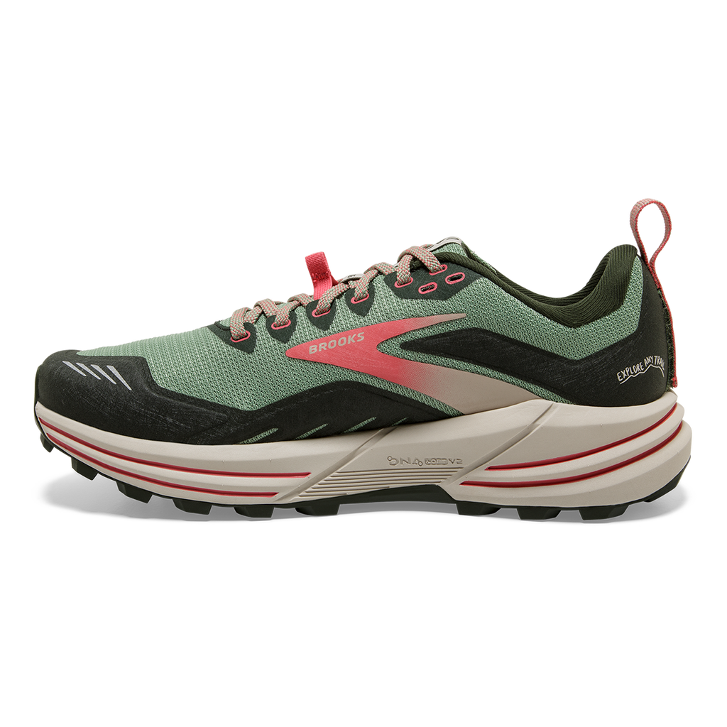 Brooks Cascadia 16 — Pink - Flambe - Cobalt — Size B — Width 10 — Lifestyle View