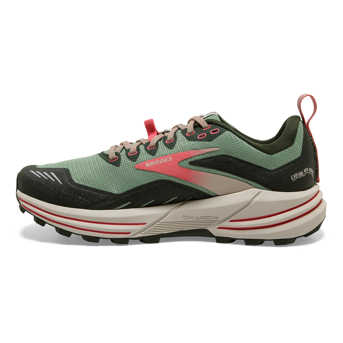 Brooks Cascadia 16 — Pink - Flambe - Cobalt — Size B — Width 10 — Lifestyle View