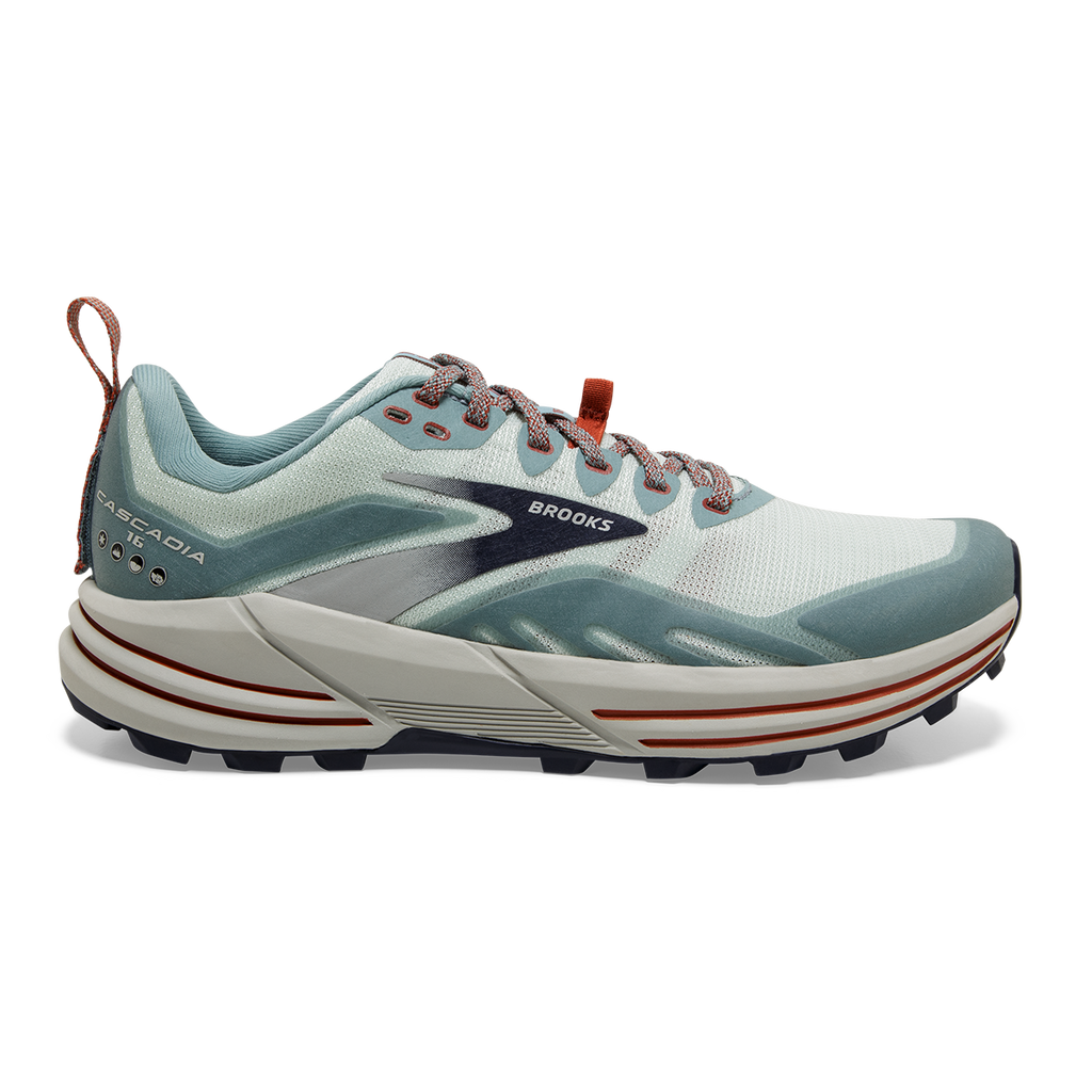 Brooks Cascadia 16 — Pink - Flambe - Cobalt — Size B — Width 10 — Front View