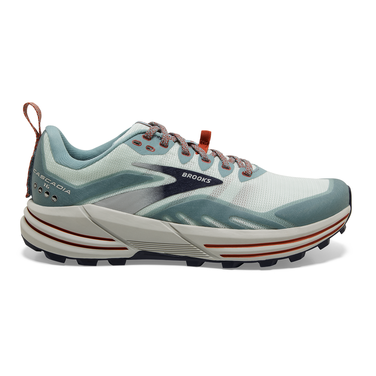 Brooks Cascadia 16 — Pink - Flambe - Cobalt — Size B — Width 10 — Front View