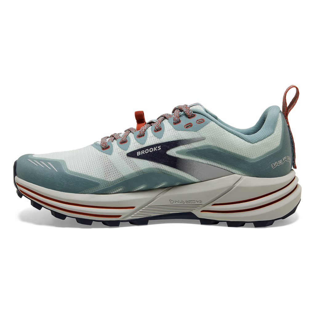 Brooks Cascadia 16 — Pink - Flambe - Cobalt — Size B — Width 10 — Side View
