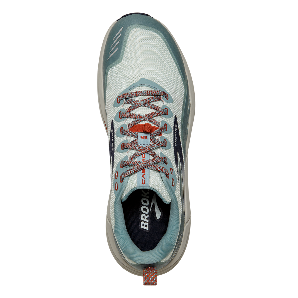 Brooks Cascadia 16 — Pink - Flambe - Cobalt — Size B — Width 10 — Back View
