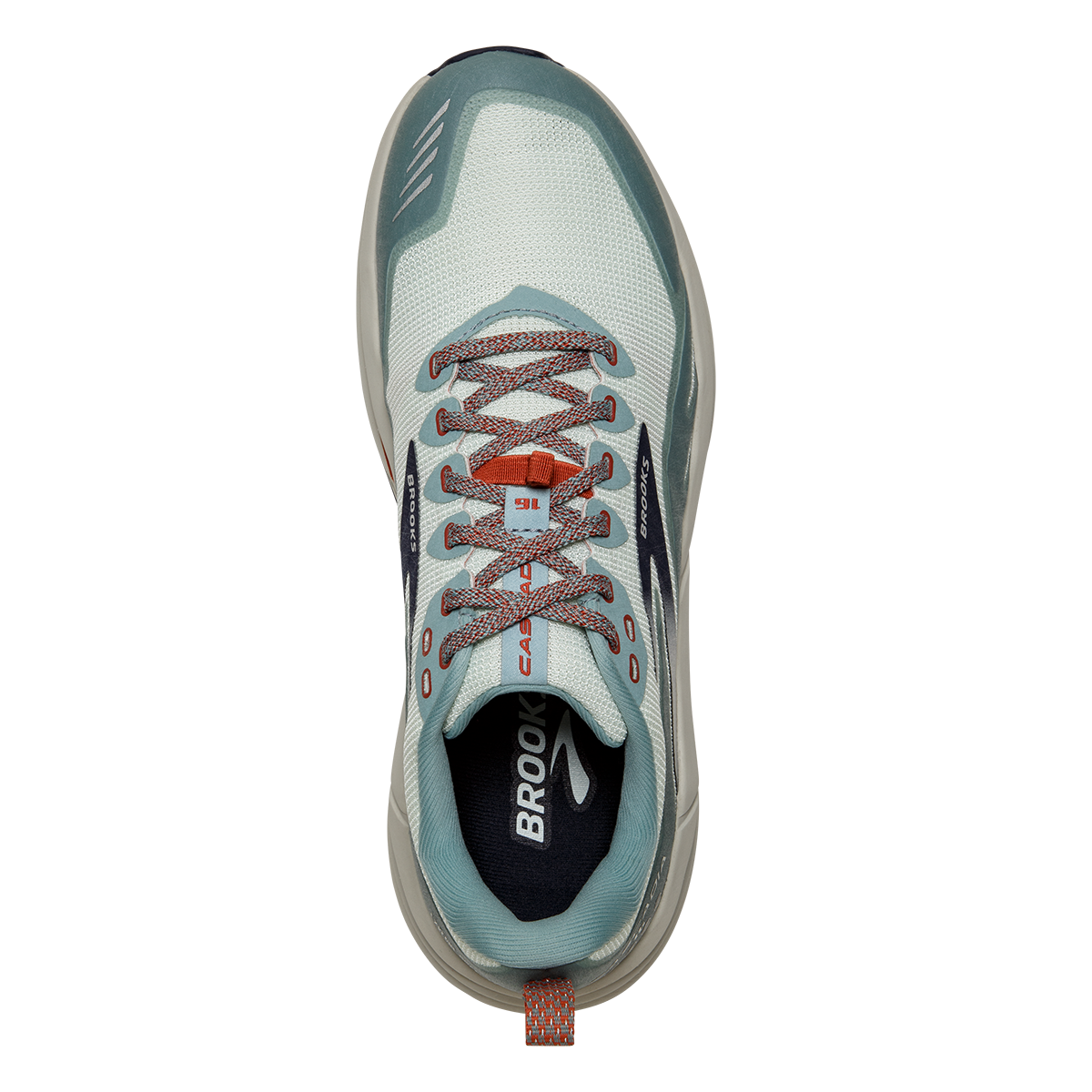 Brooks Cascadia 16 — Pink - Flambe - Cobalt — Size B — Width 10 — Back View