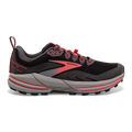 Brooks Cascadia 16 GTX — Black - Blackened Pearl - Coral — Size B — Width 10 — Front View