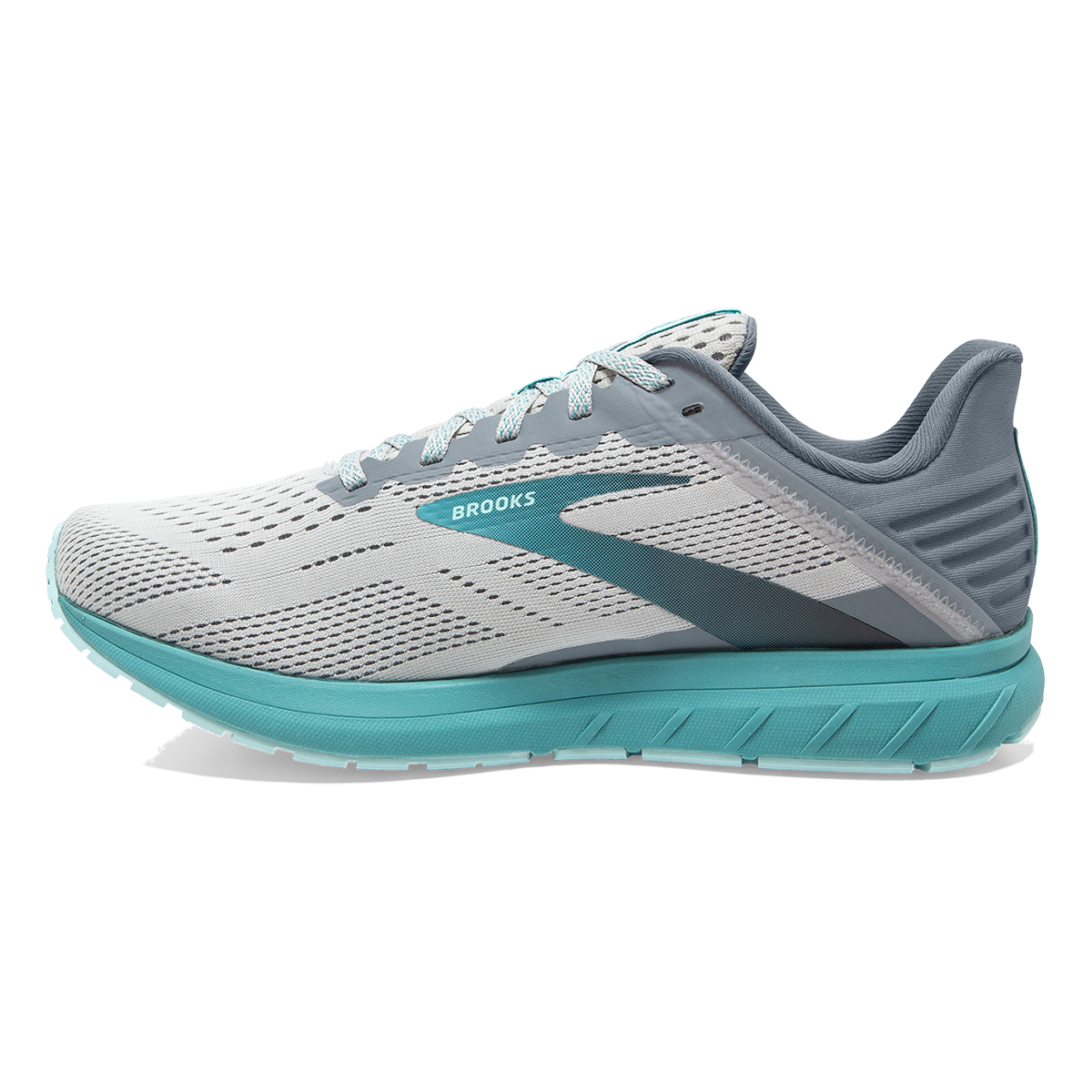 Brooks Anthem 5 — White - Silver - Lilac — Size B — Width 6.5 — Lifestyle View