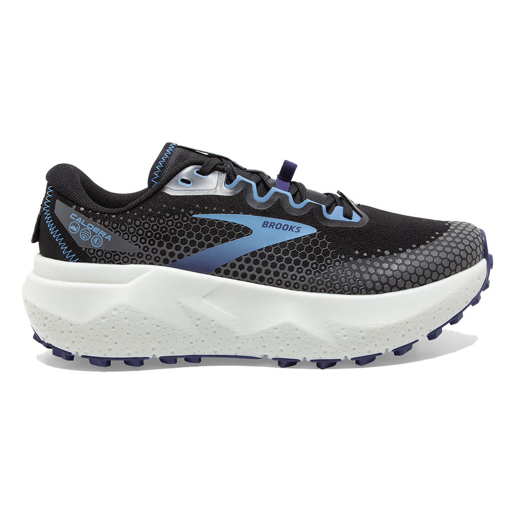 Brooks Caldera 6 — Black - Blissful Blue - Grey — Size B — Width 10 — Front View