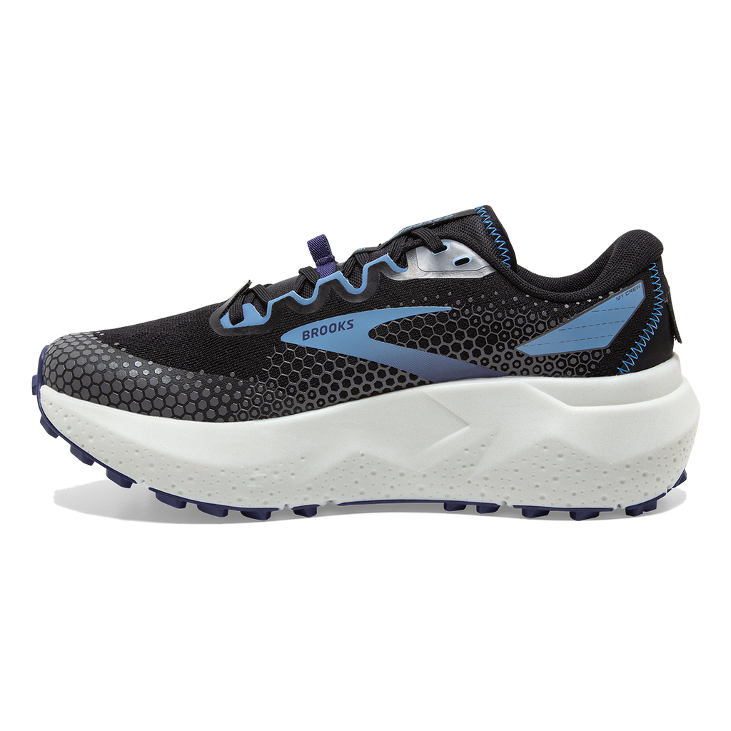 Brooks Caldera 6 — Black - Blissful Blue - Grey — Size B — Width 10 — Side View