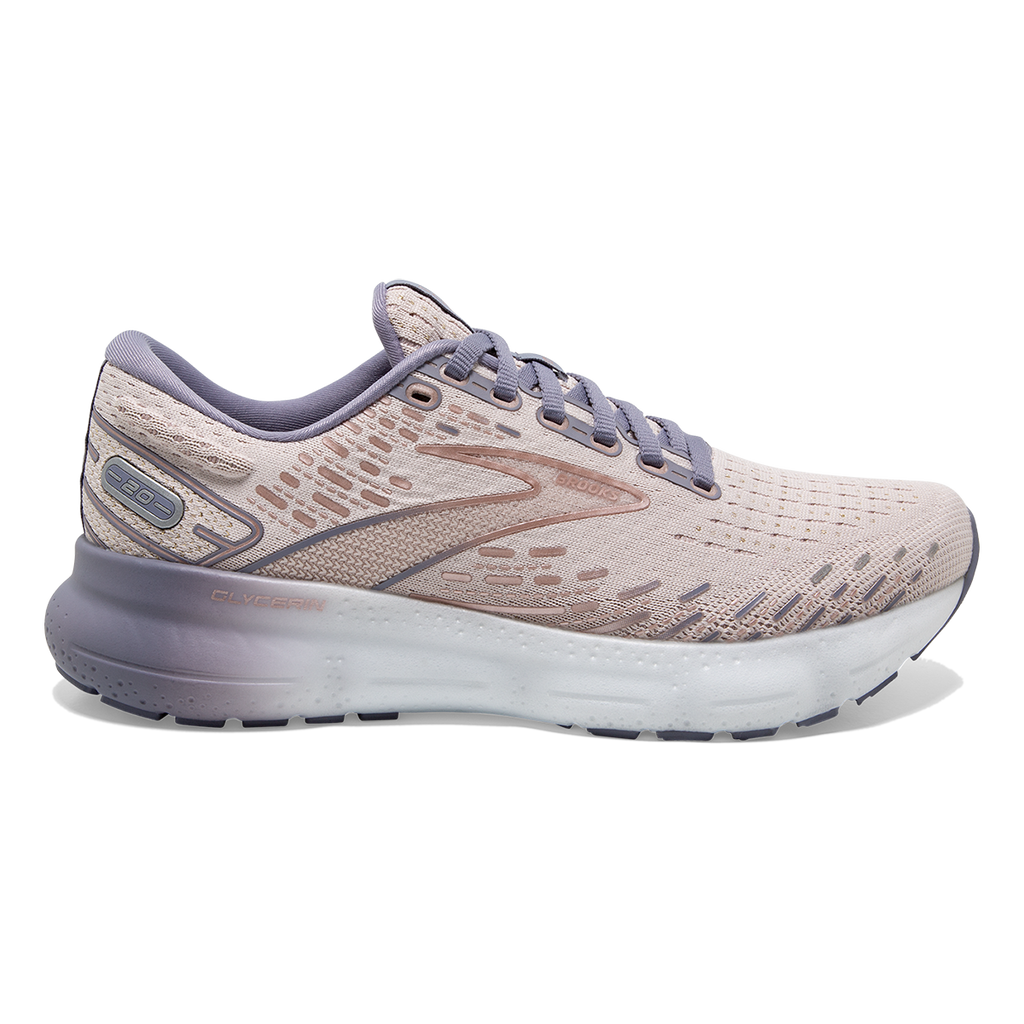 Brooks Glycerin 20 Metallic — Lilac - Silver Bullet - Pink — Size B — Width 10 — Front View