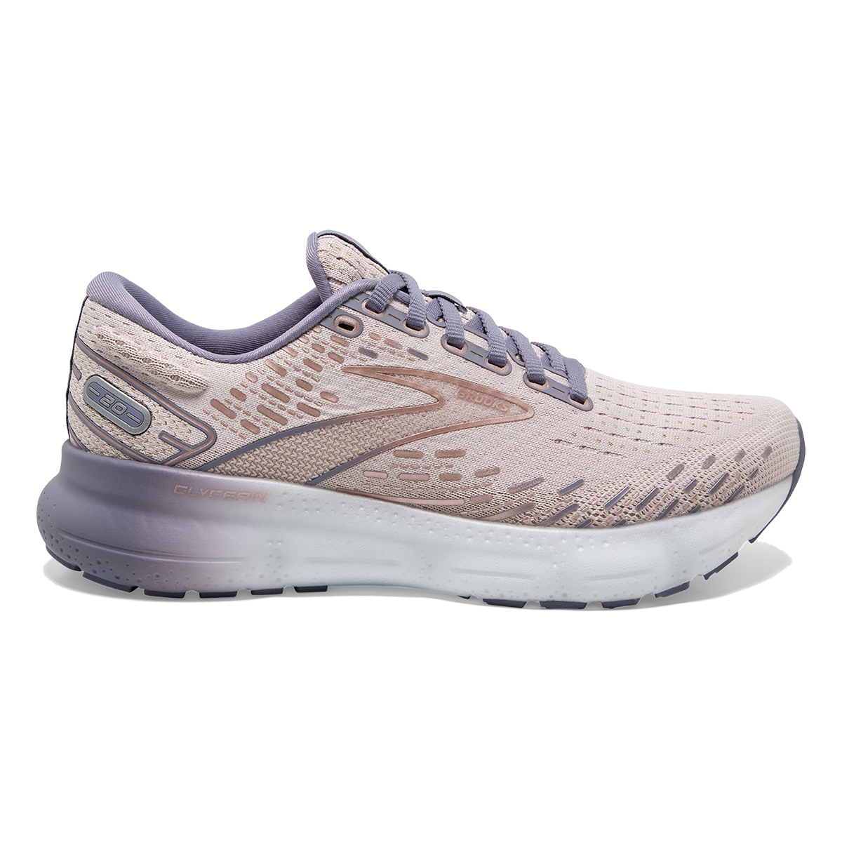 Brooks Glycerin 20 Metallic — Lilac - Silver Bullet - Pink — Size B — Width 10 — Front View