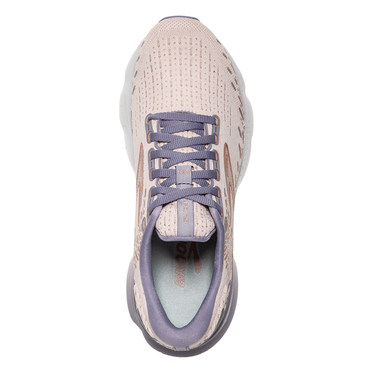 Brooks Glycerin 20 Metallic — Lilac - Silver Bullet - Pink — Size B — Width 10 — Back View