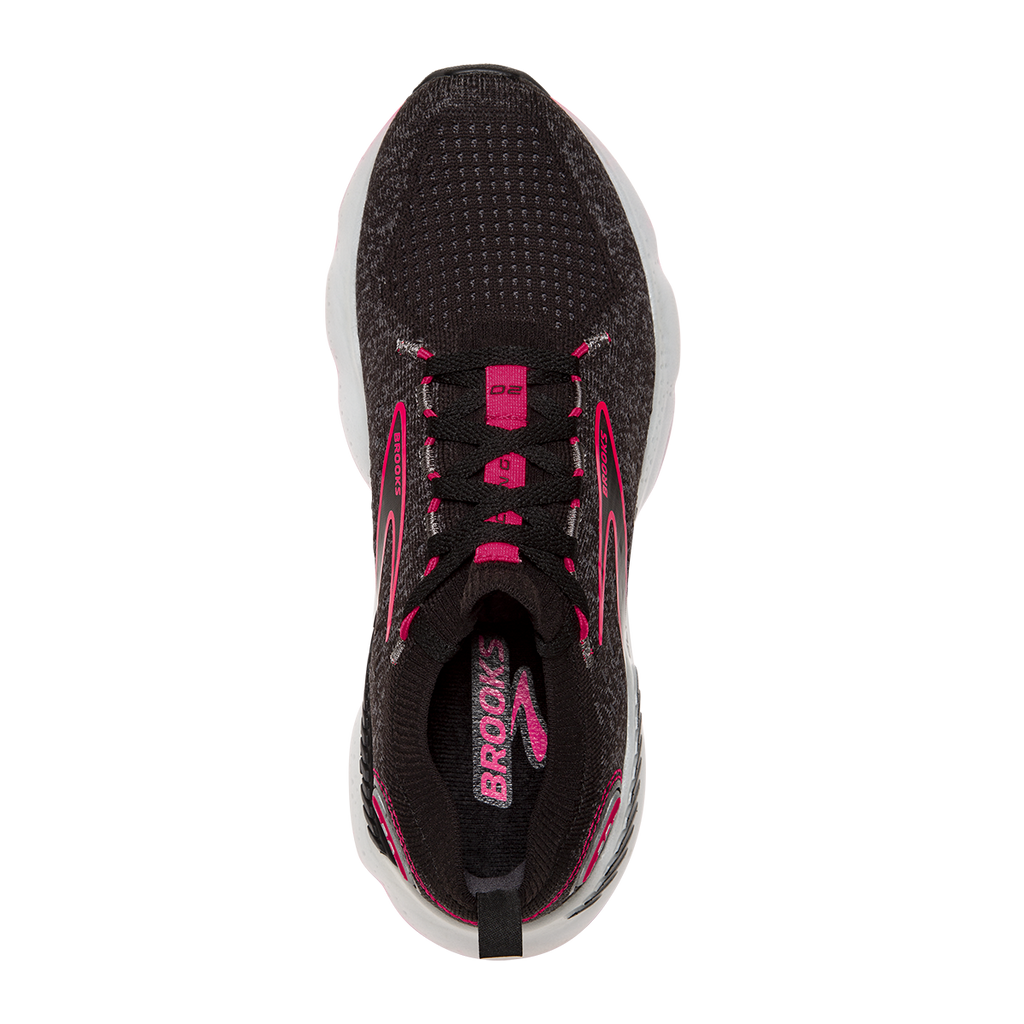 Brooks Glycerin StealthFit GTS 20 — White - Black - Cream — Size B — Width 10 — Back View