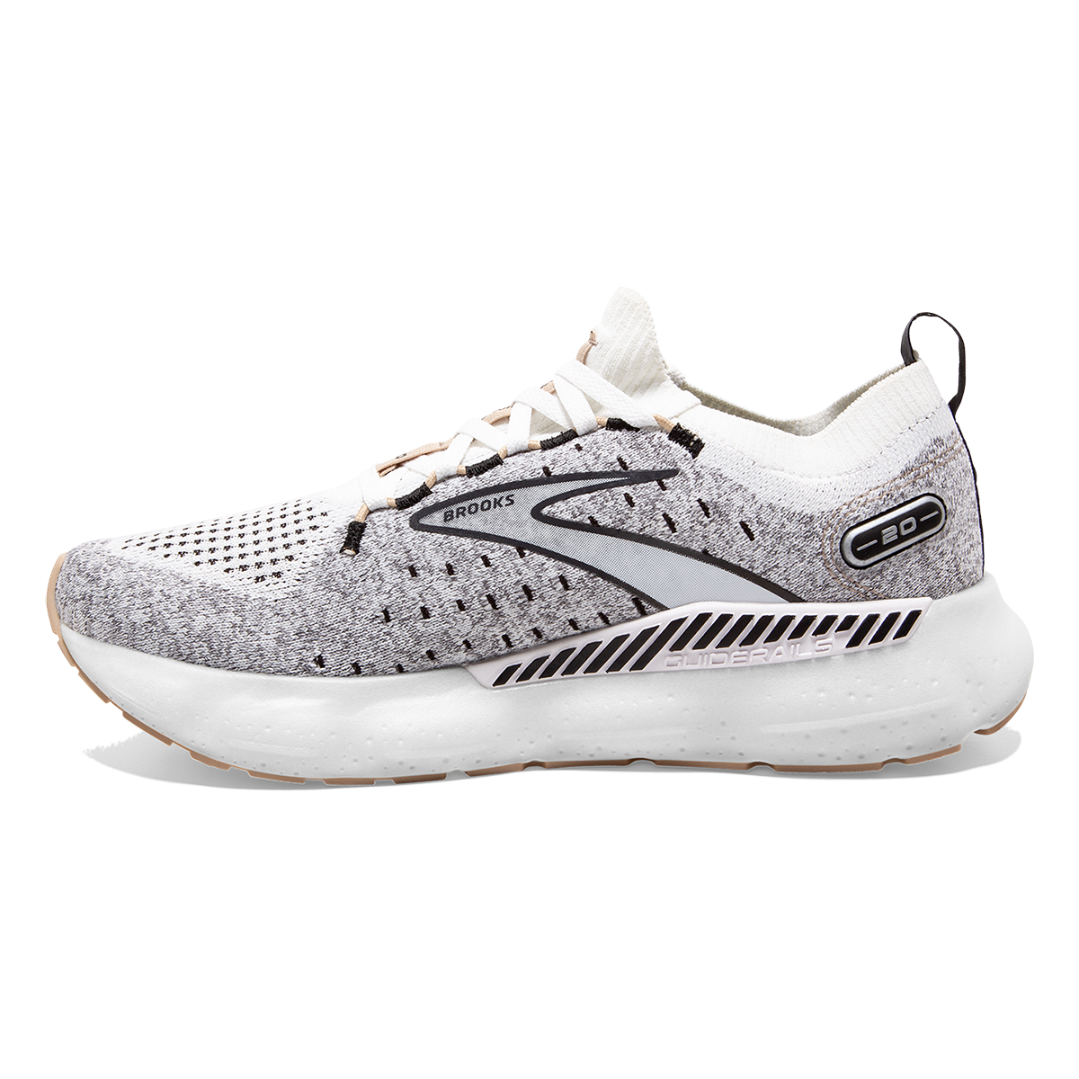 Brooks Glycerin StealthFit GTS 20 — White - Black - Cream — Size B — Width 10 — Alternate View 14