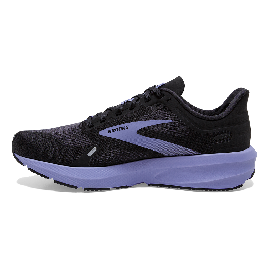 Brooks Launch 9 — Black - Ebony - Purple — Size B — Width 10 — Lifestyle View