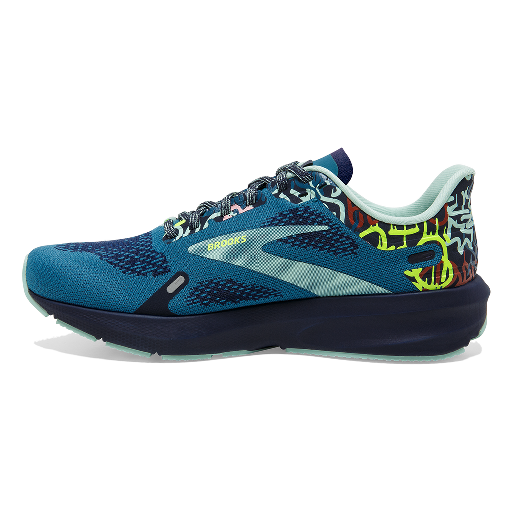 Brooks Launch 9 TAG — Bluesteel - Peacoat - Yucca — Size B — Width 10 — Side View