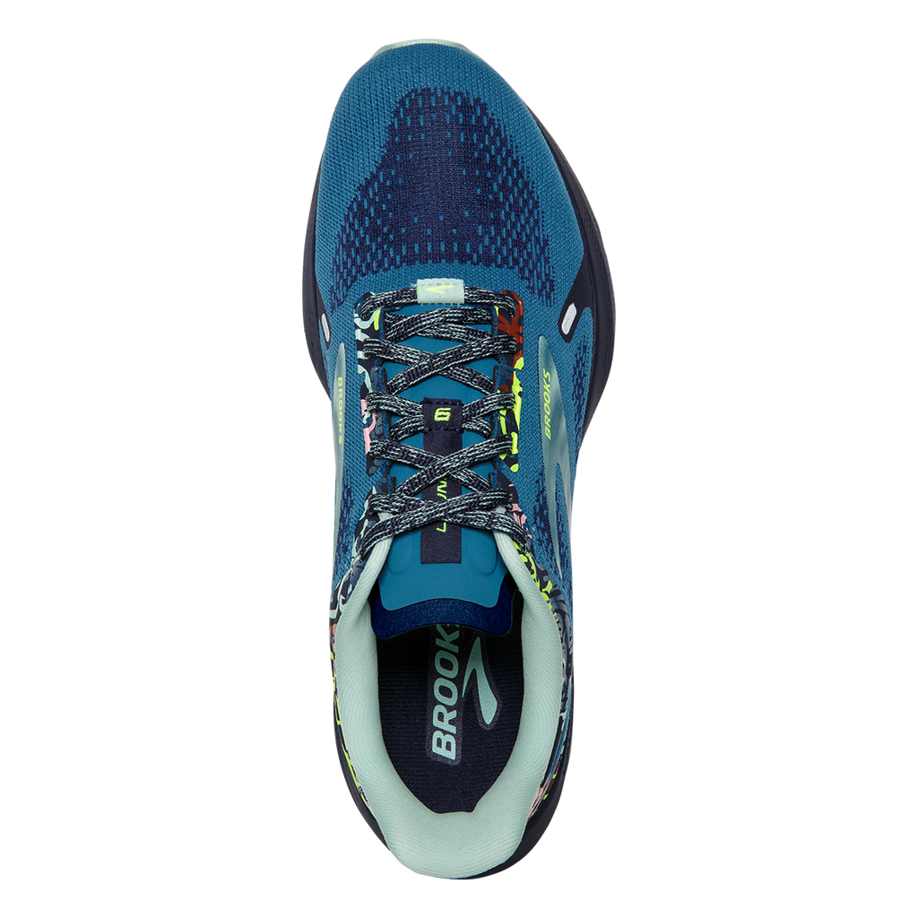 Brooks Launch 9 TAG — Bluesteel - Peacoat - Yucca — Size B — Width 10 — Back View