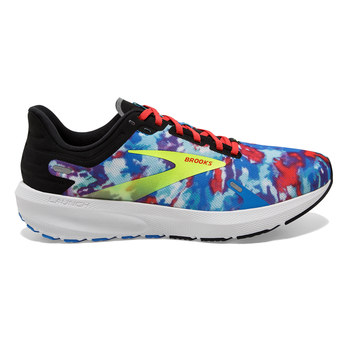 Brooks Launch 9 Tie Dye — Black - Blue - Nightlife — Size B — Width 11 — Front View