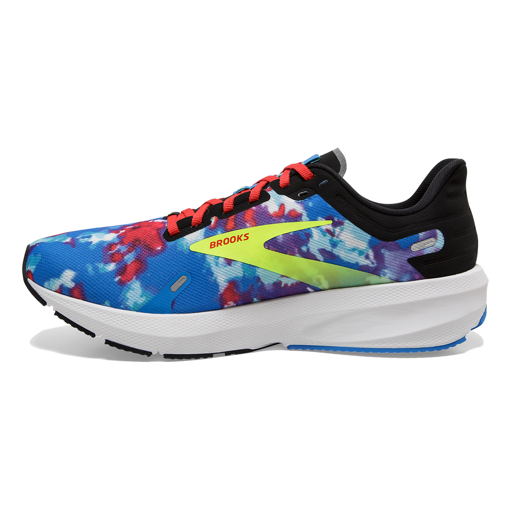 Brooks Launch 9 Tie Dye — Black - Blue - Nightlife — Size B — Width 11 — Side View