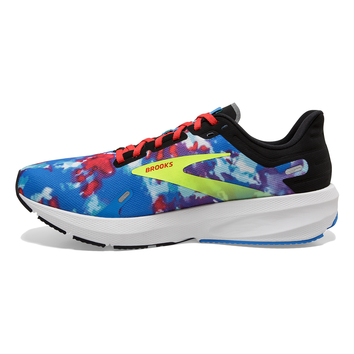 Brooks Launch 9 Tie Dye — Black - Blue - Nightlife — Size B — Width 11 — Side View