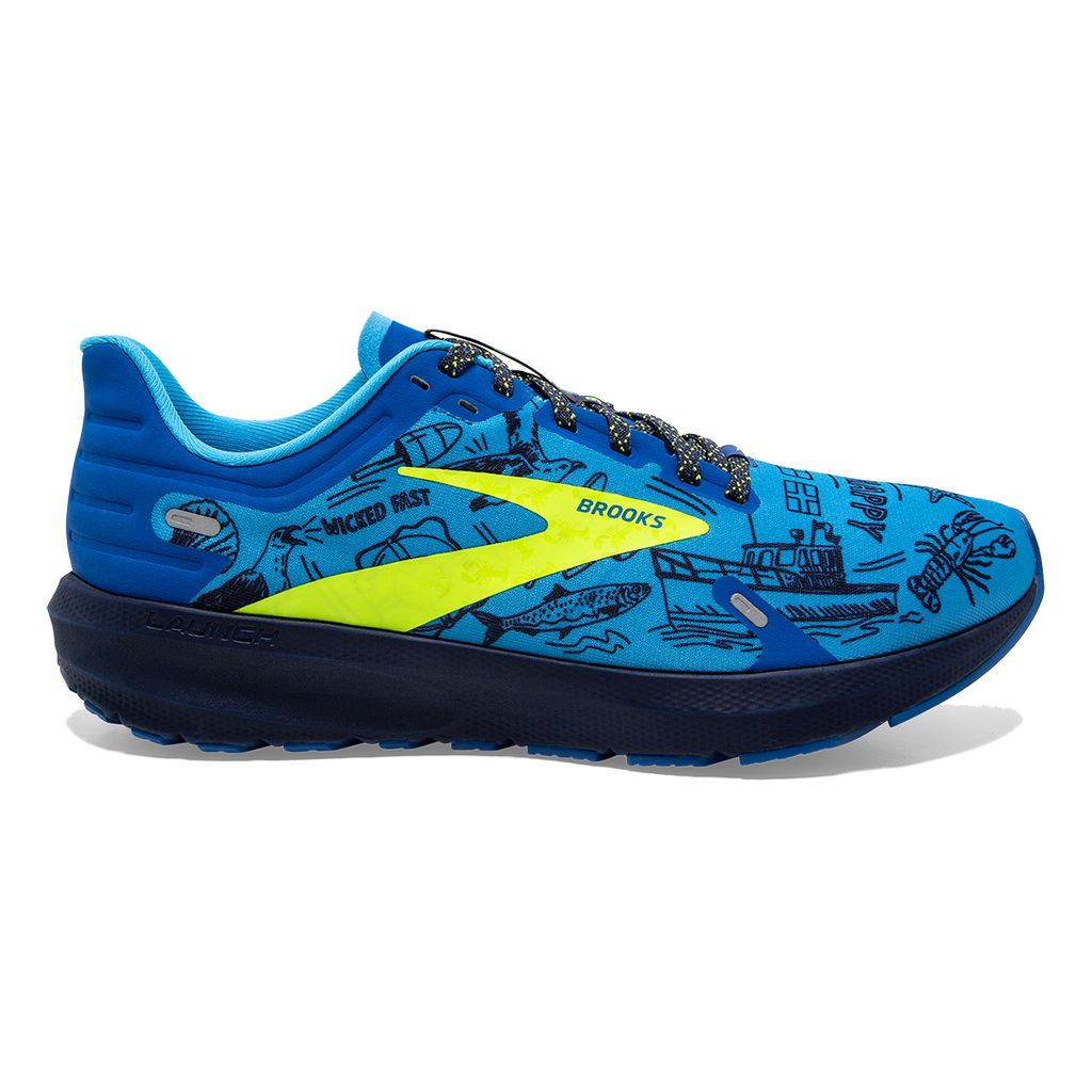 Brooks Launch 9 Boston — Nautical Blue - Nightlife - Peacoat — Size B — Width 10 — Front View