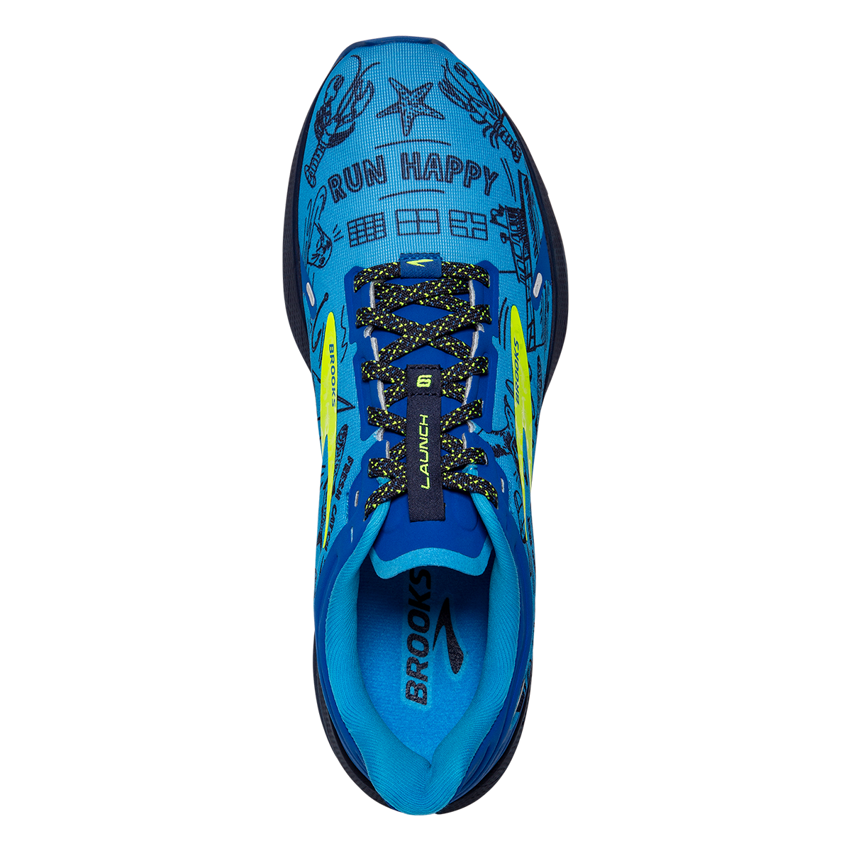 Brooks Launch 9 Boston — Nautical Blue - Nightlife - Peacoat — Size B — Width 10 — Back View