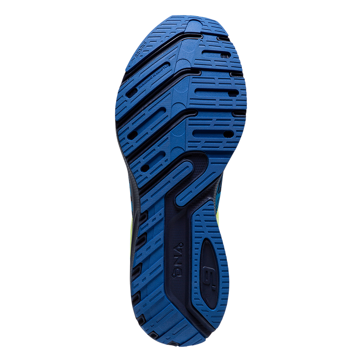 Brooks Launch 9 Boston — Nautical Blue - Nightlife - Peacoat — Size B — Width 10 — Top View