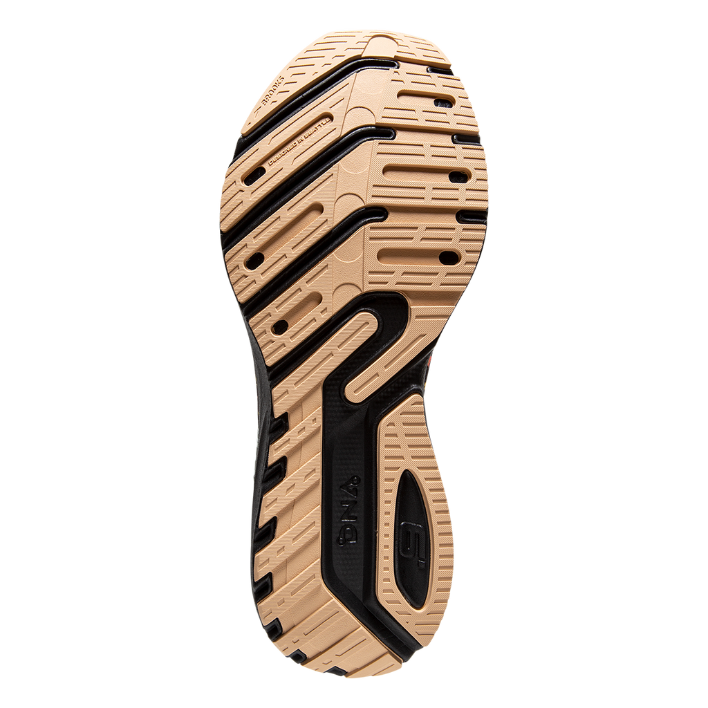 Brooks Launch 9 Folk Frenzy — Citrus - Coral - Black — Size B — Width 10.5 — Back View