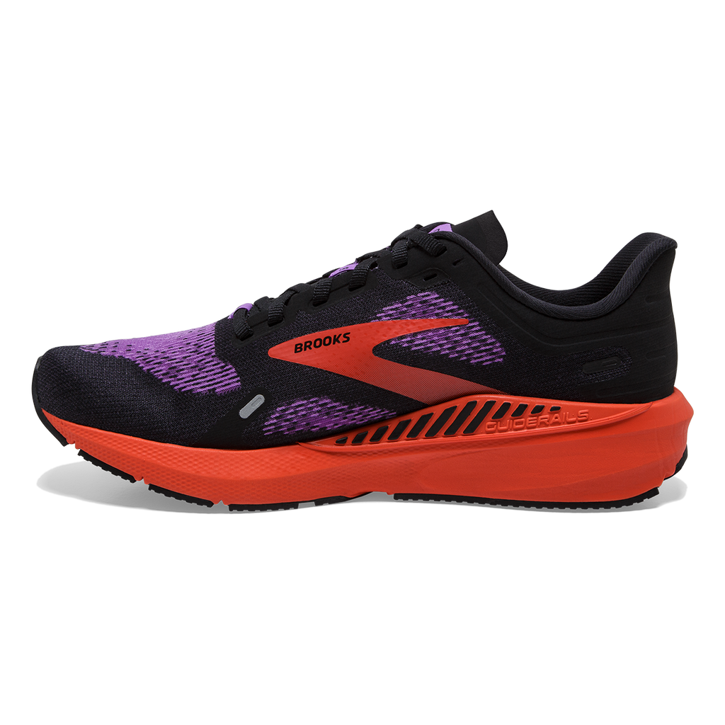 Brooks Launch GTS 9 — Black - Ebony - Purple — Size B — Width 10 — Side View