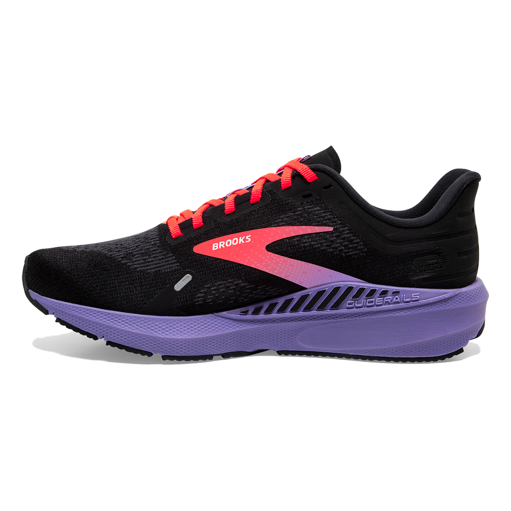 Brooks Launch GTS 9 — Black - Ebony - Purple — Size B — Width 10 — Lifestyle View