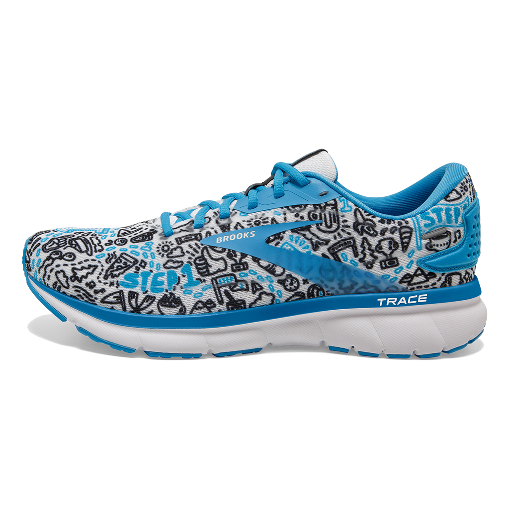 Brooks Trace 2 Run Happy — White - Black - Blue — Size B — Width 10.5 — Alternate View 7