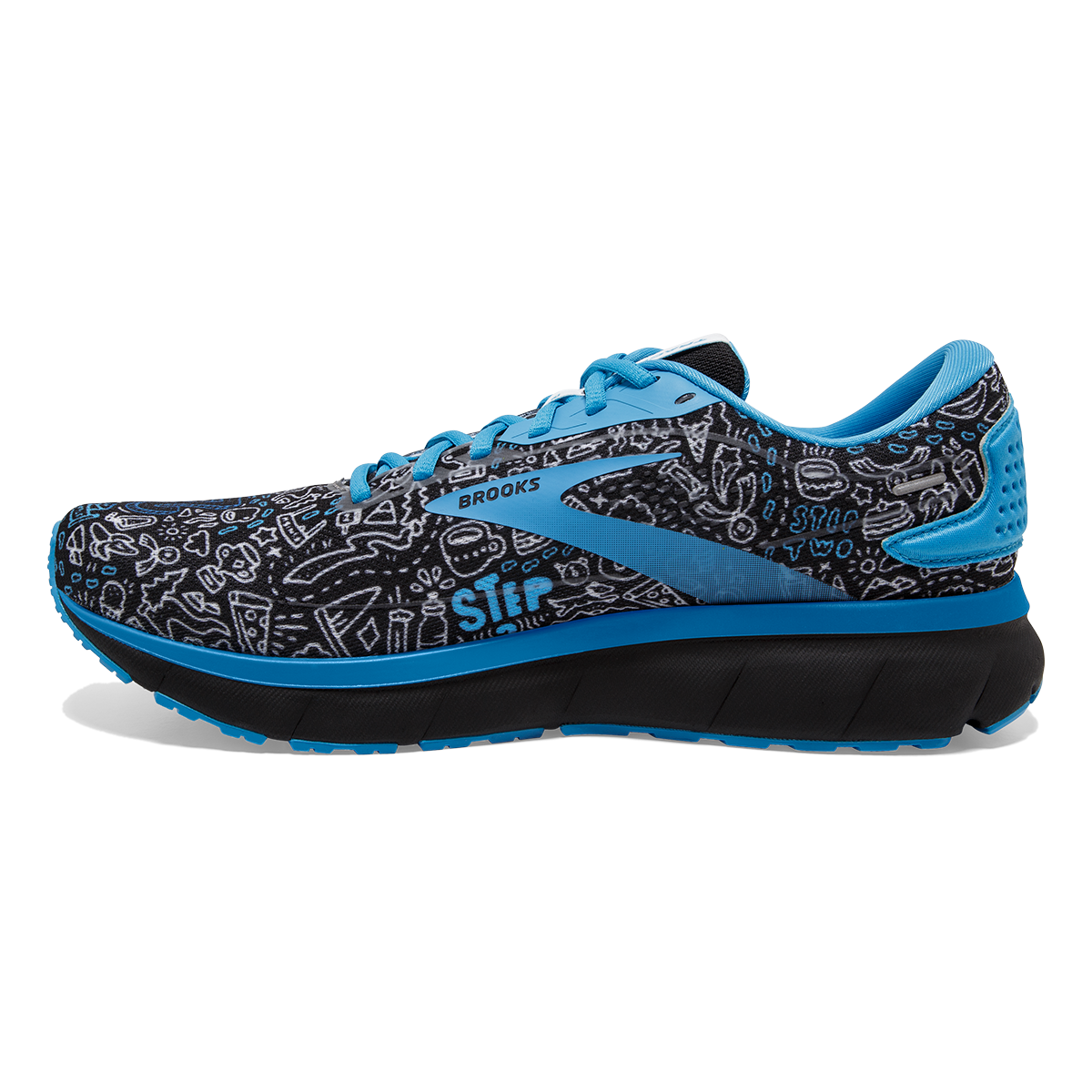 Brooks Trace 2 Run Happy — White - Black - Blue — Size B — Width 10.5 — Alternate View 8