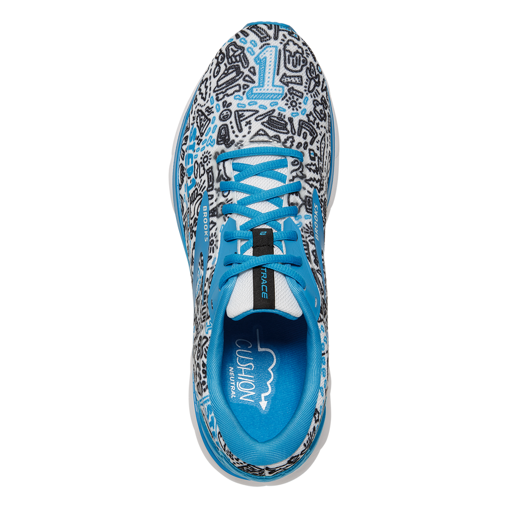 Brooks Trace 2 Run Happy — White - Black - Blue — Size B — Width 10.5 — Alternate View 9