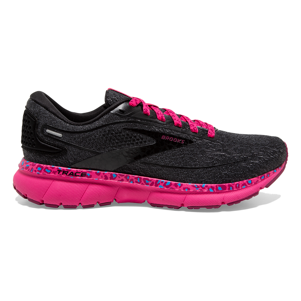 Brooks Trace 2 Run Wild — Magenta - Black - Ebony — Size B — Width 6.5 — Front View