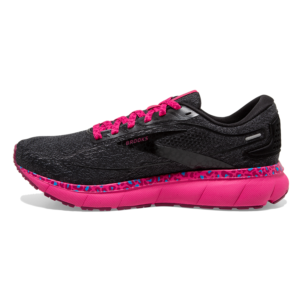 Brooks Trace 2 Run Wild — Magenta - Black - Ebony — Size B — Width 6.5 — Side View