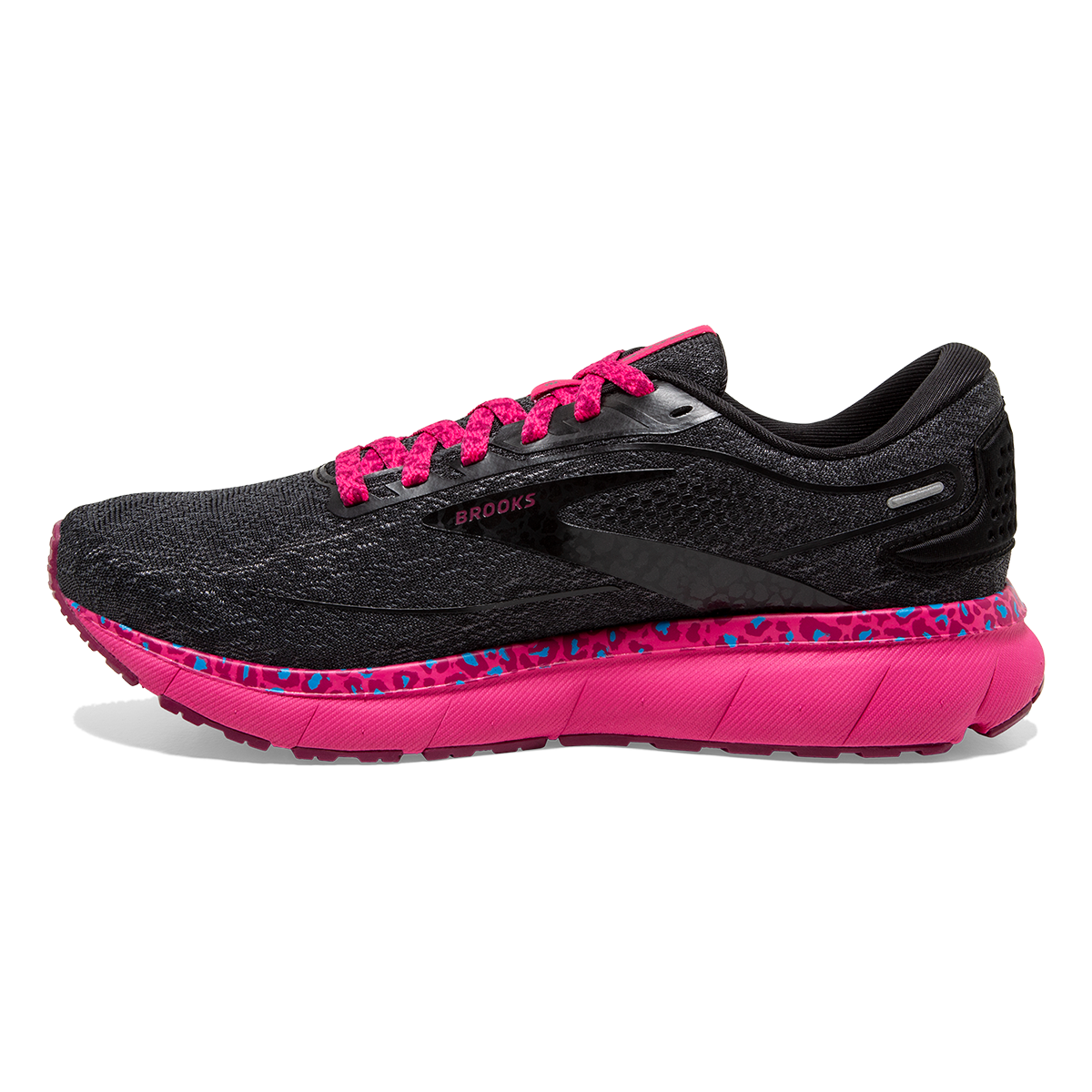 Brooks Trace 2 Run Wild — Magenta - Black - Ebony — Size B — Width 6.5 — Side View