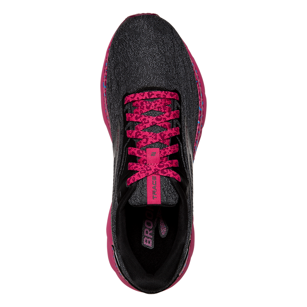Brooks Trace 2 Run Wild — Magenta - Black - Ebony — Size B — Width 6.5 — Back View