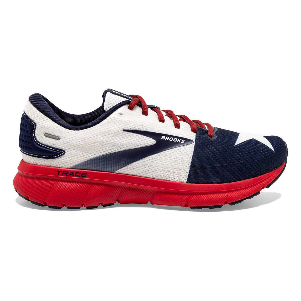 Brooks Trace 2 Run Texas — Red - White - Navy — Size B — Width 5 — Front View