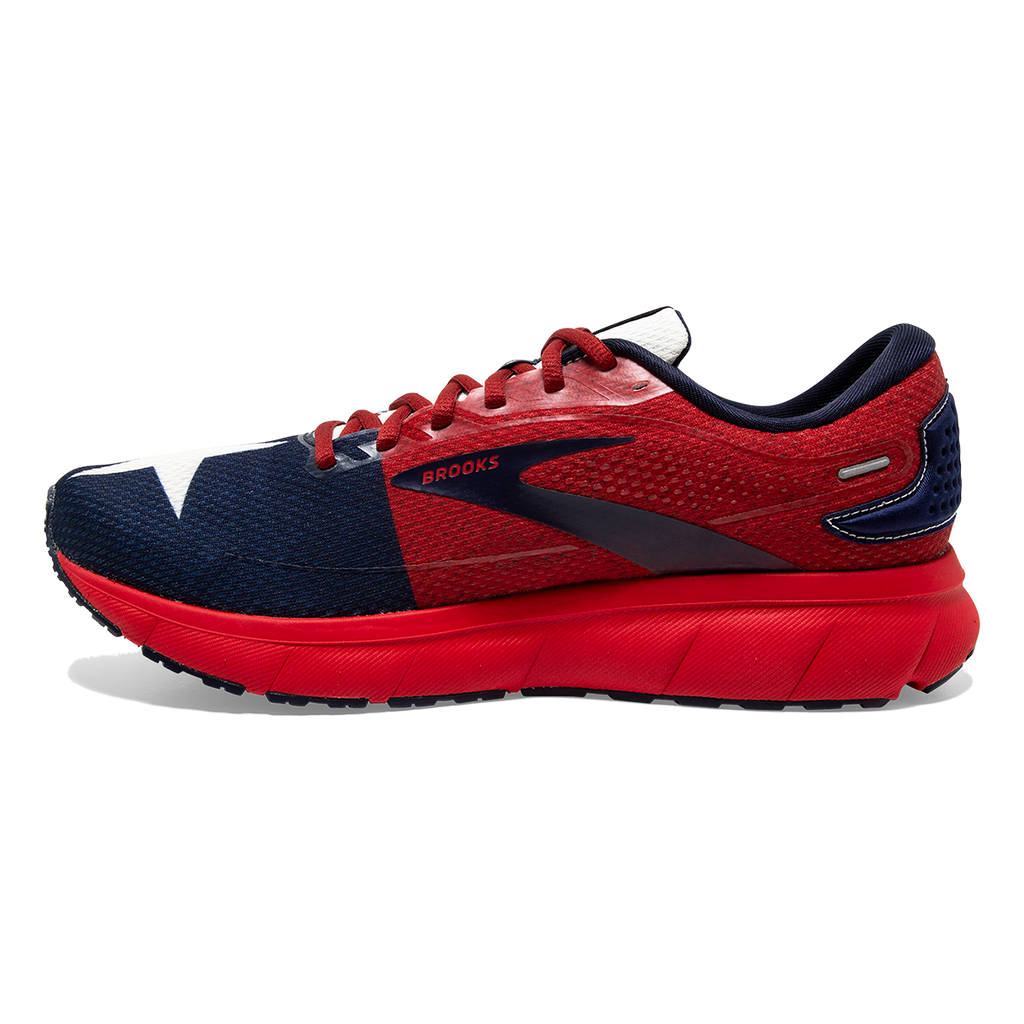 Brooks Trace 2 Run Texas — Red - White - Navy — Size B — Width 5 — Side View